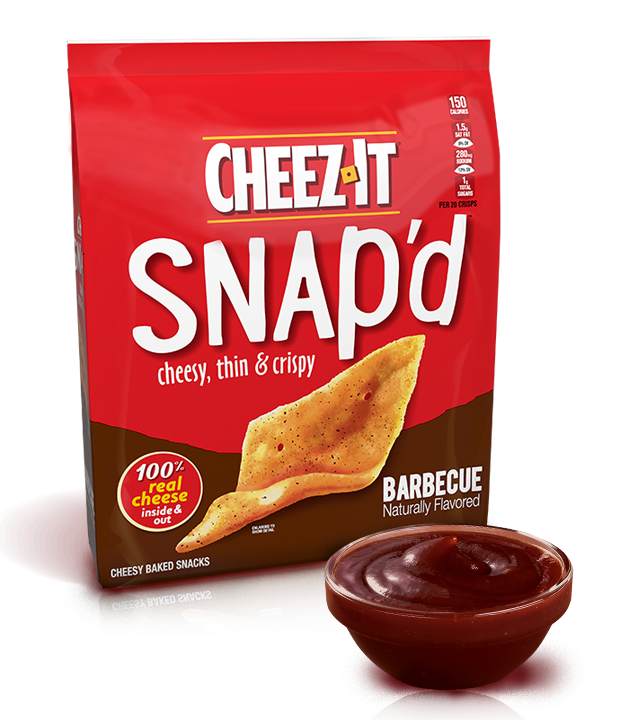 CHEEZ-IT SNAP'D cheesy, thin & crispy, BARBECUE Naturally Flavored