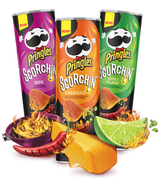 NEW Pringles® Scorchin' BBQ, Cheddar and Chili & Lime