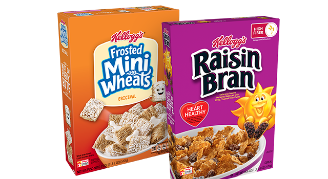 Frosted Mini-Wheats® and Kellogg's® Raisin Bran cereals