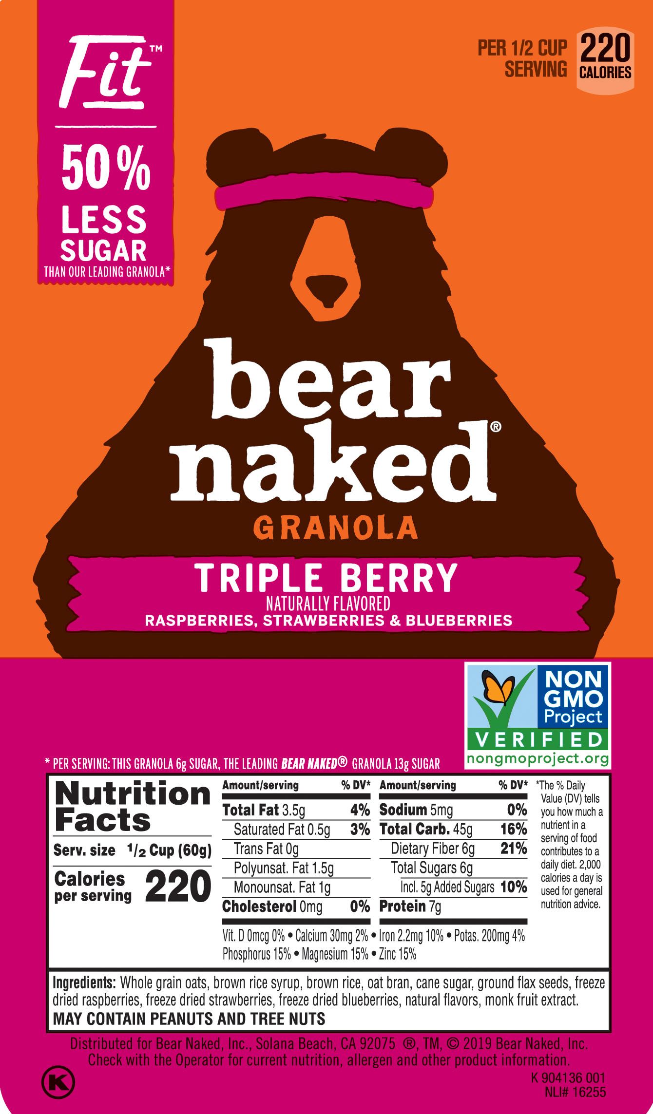 Bear Naked Cereal Granola Triple Berry