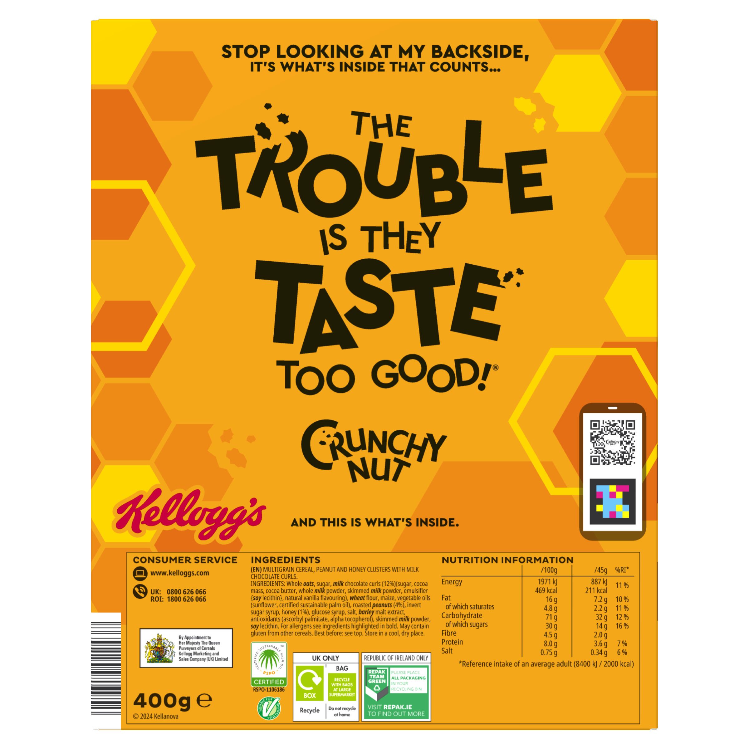 Kellogg's Crunchy Nut Clusters Honey & Nut (450g) - Pack of 2