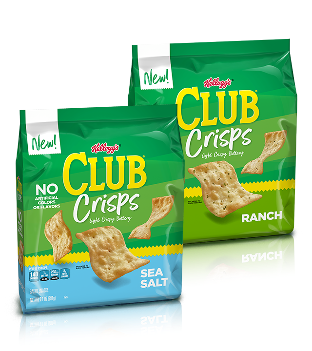 NEW Club® Crisps Sea Salt and Club® Crisps Ranch