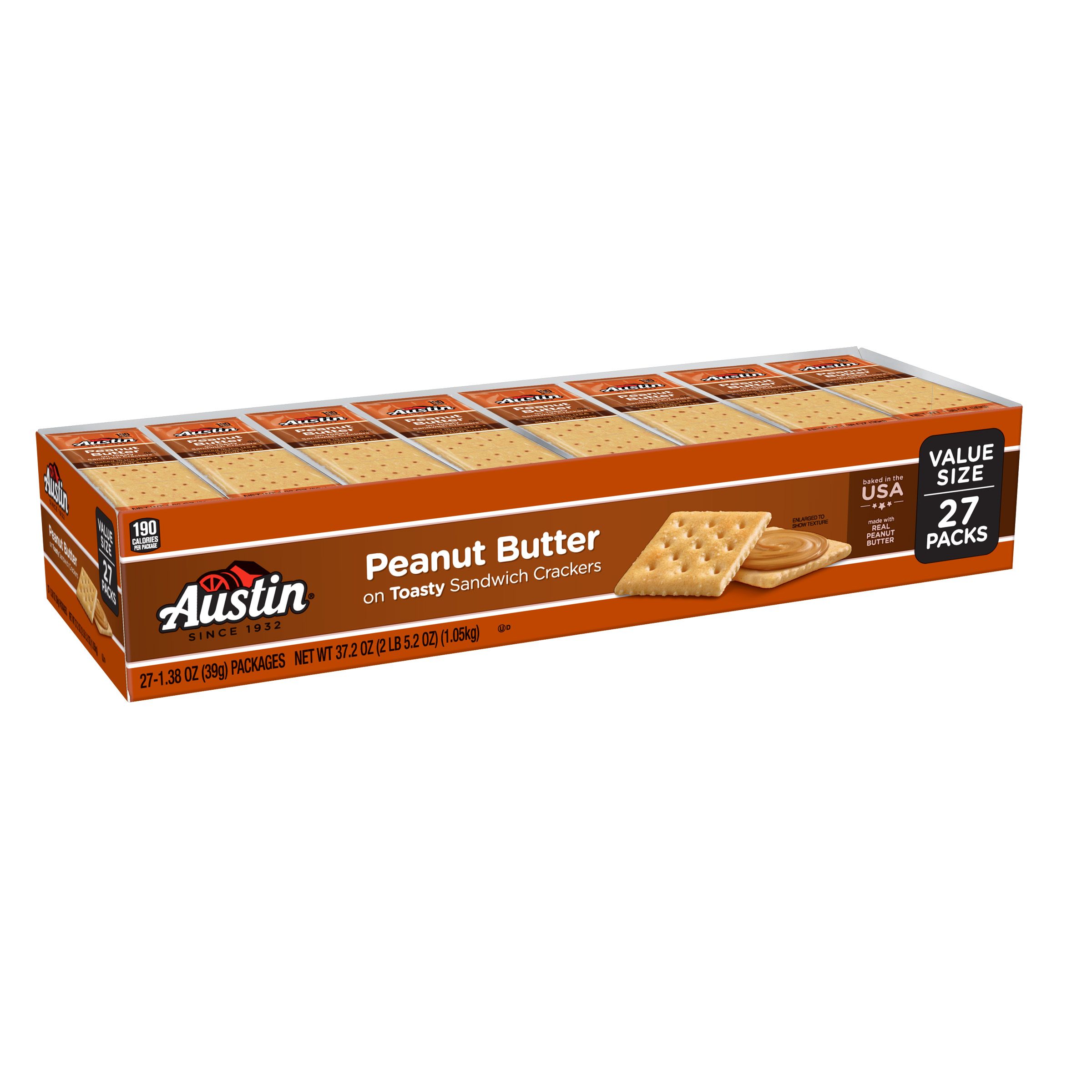 austin toasty crackers with peanut butter 45 packages