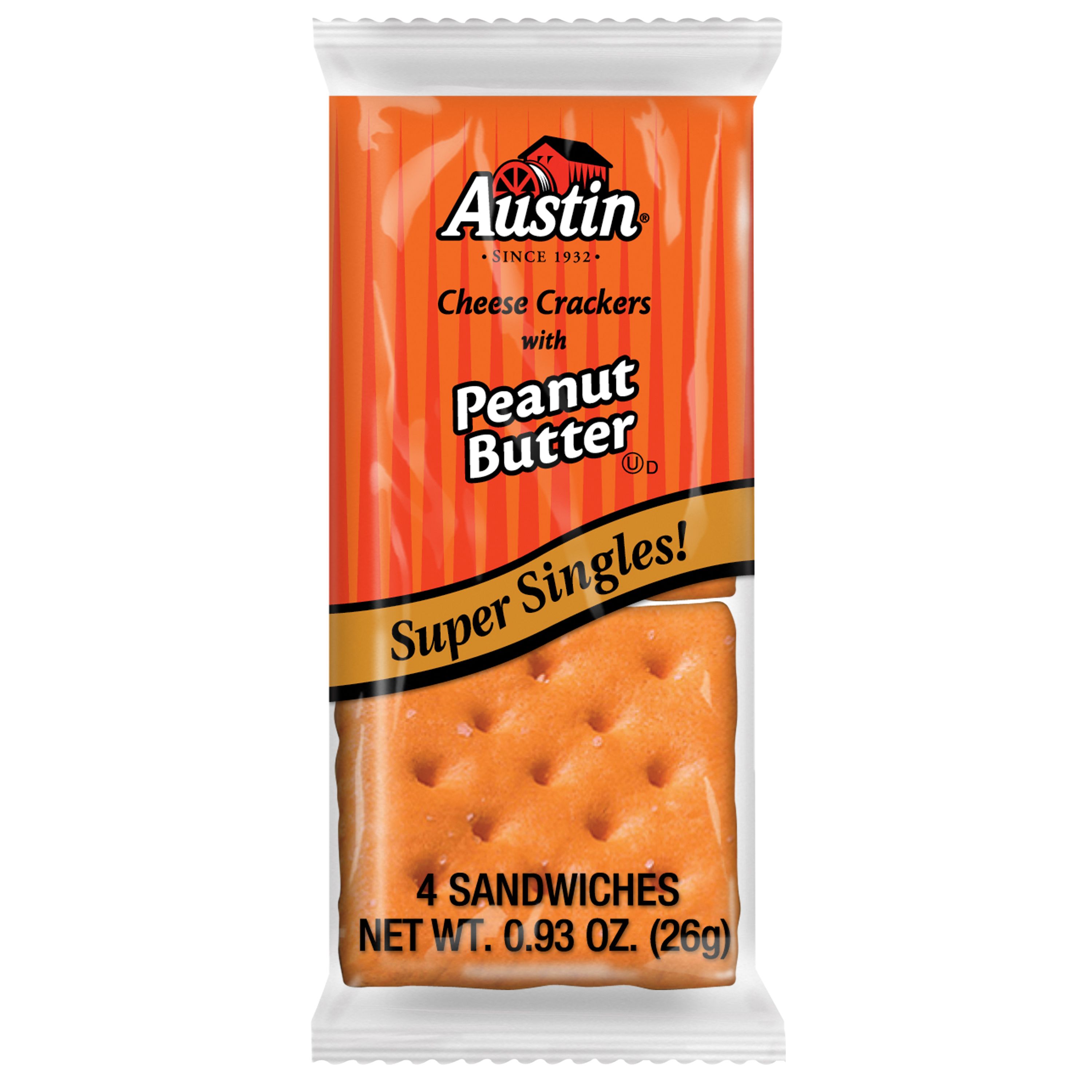 austin toasty crackers with peanut butter calories
