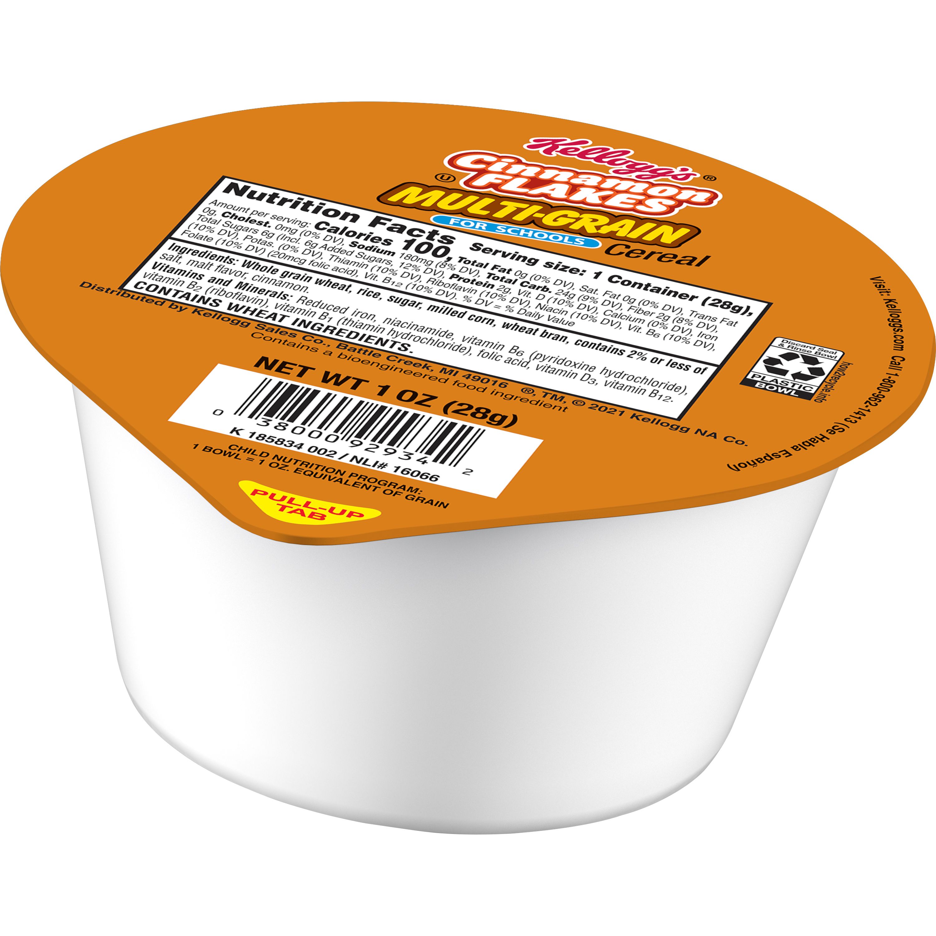 Kellogg's® Cinnamon Flakes Multi-Grain Cereal For Schools - SmartLabel™