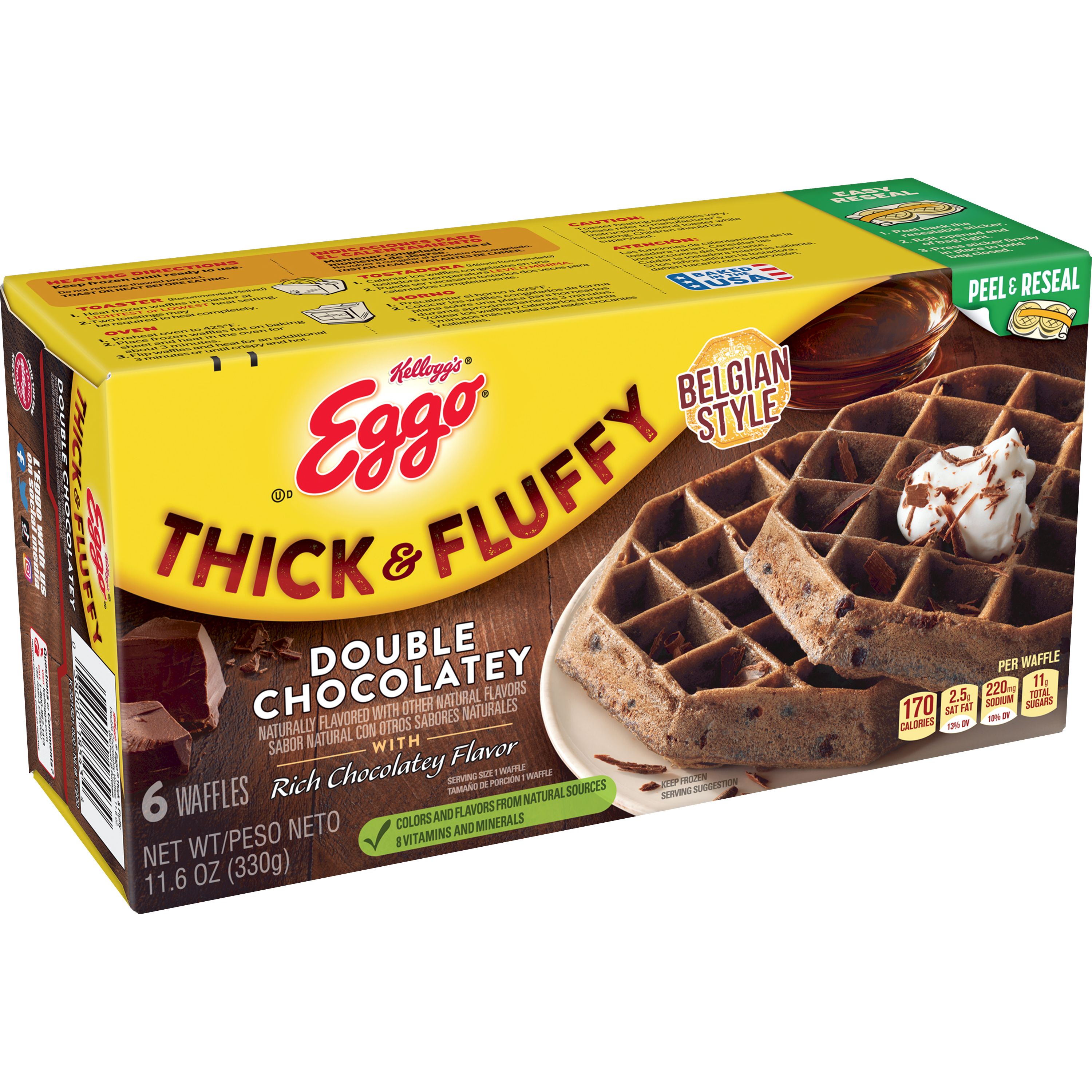 Kellogg s Eggo Thick Fluffy Double Chocolatey Waffles SmartLabel 