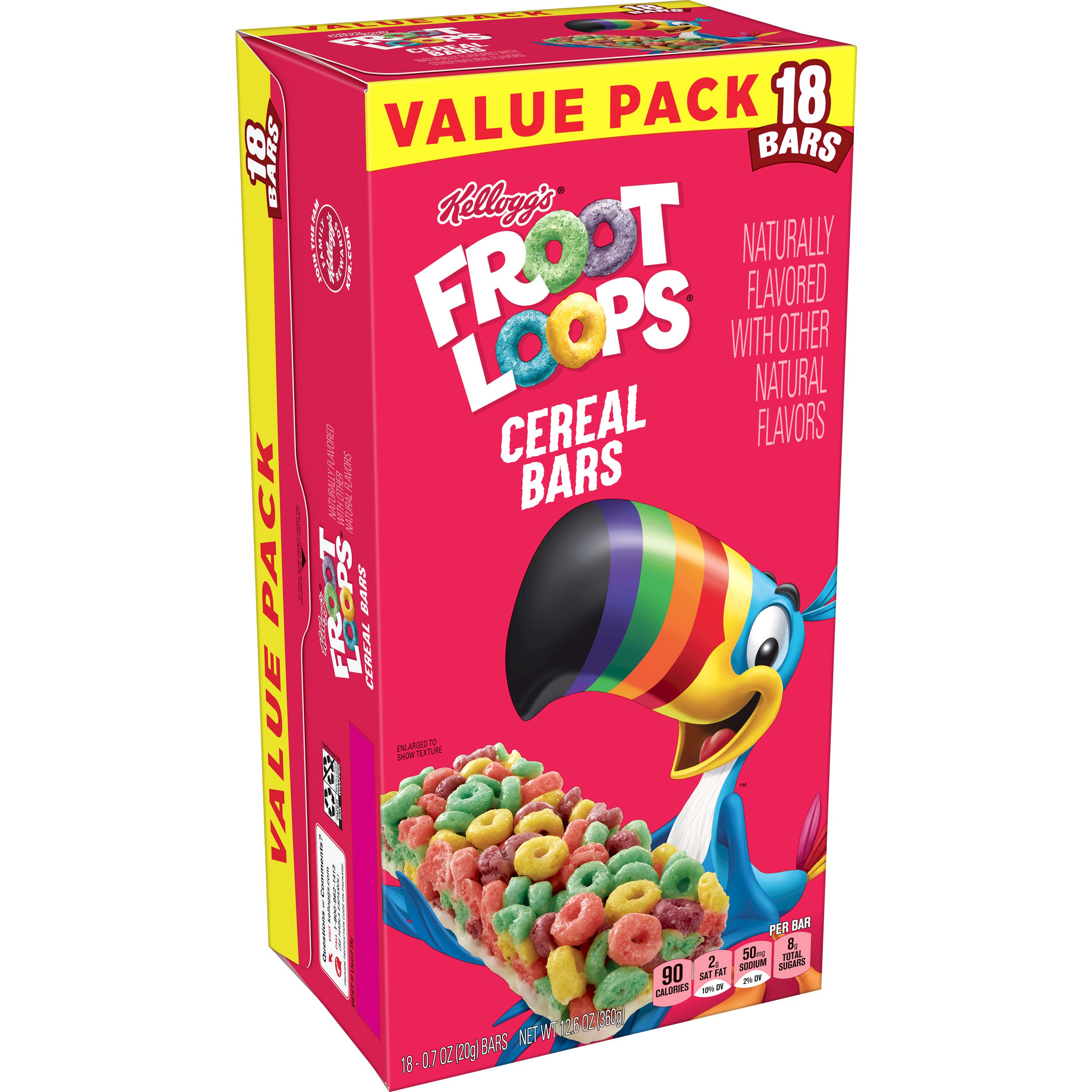 Froot Loops Cereal Bars, Value Pack - 18 pack, 0.7 oz bars