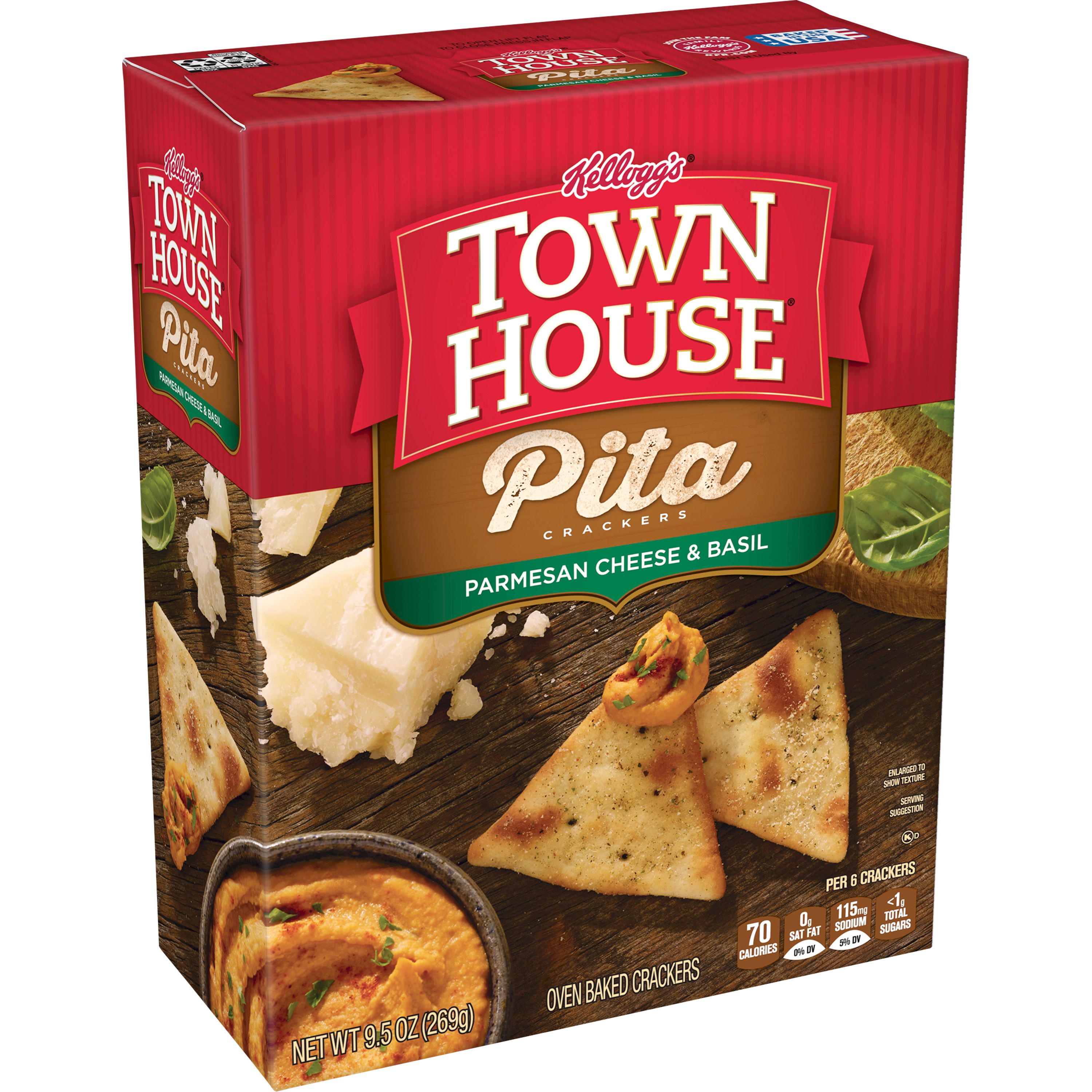 Kellogg's® Town House® Pita Crackers Parmesan Cheese & Basil SmartLabel™