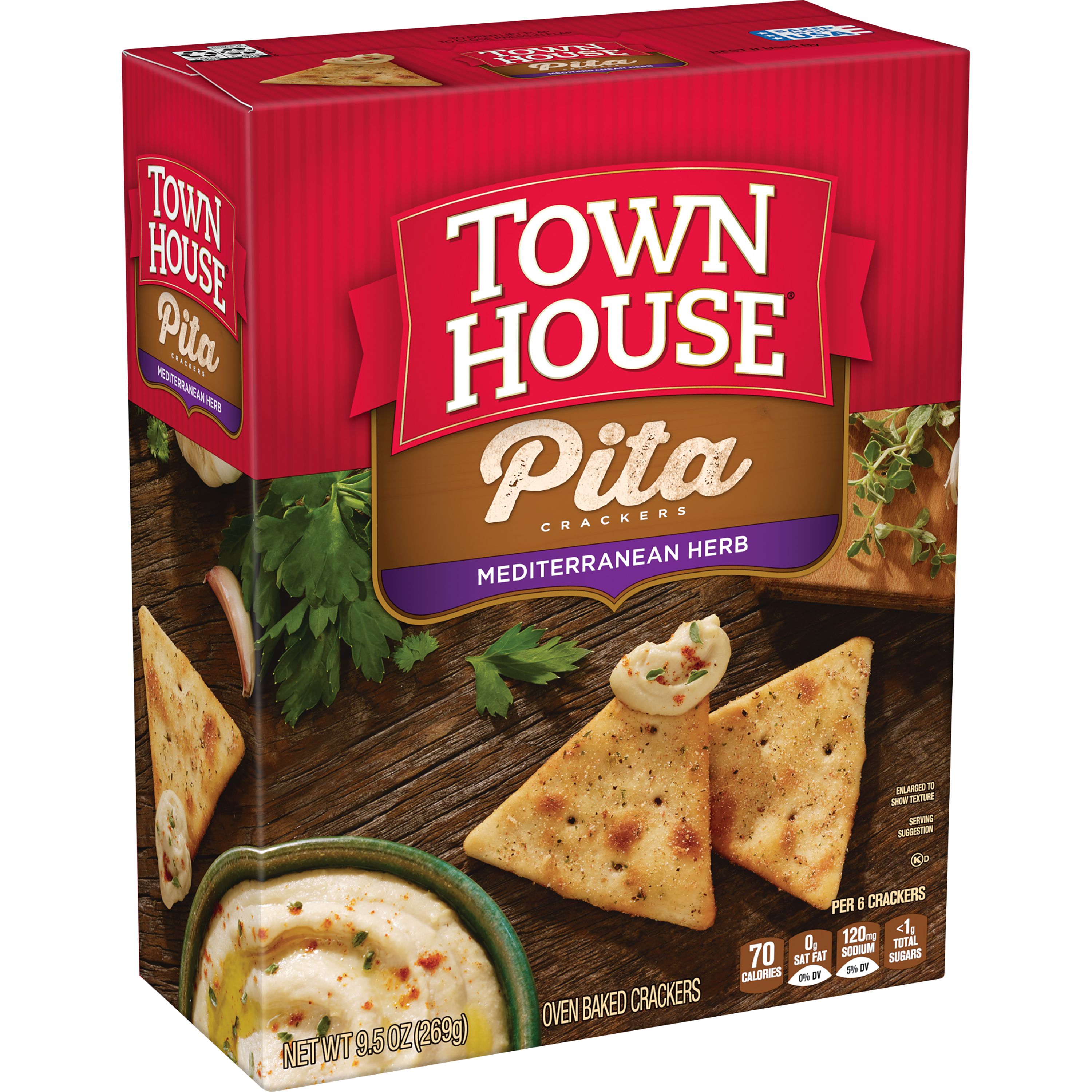 Town House® Pita Crackers Mediterranean Herb SmartLabel™